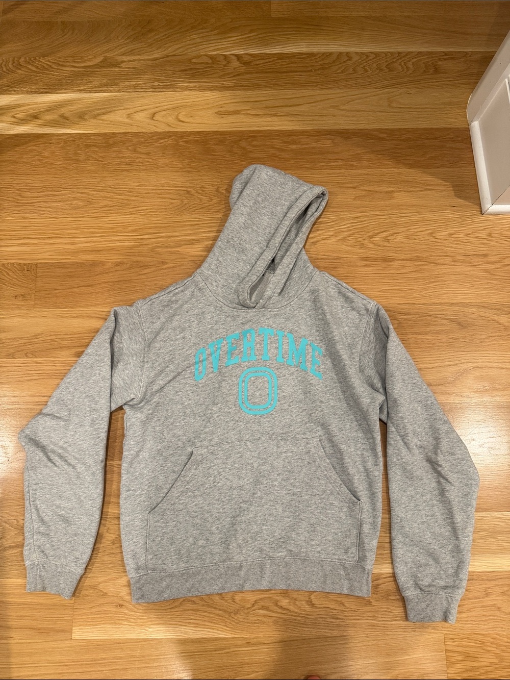 Overtime Youth' Gray Hoodie with Teal Logo